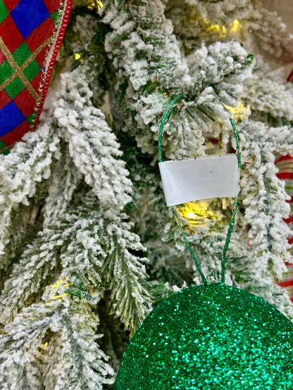 5 Inch Emerald Green Glitter Gumdrop Ornament