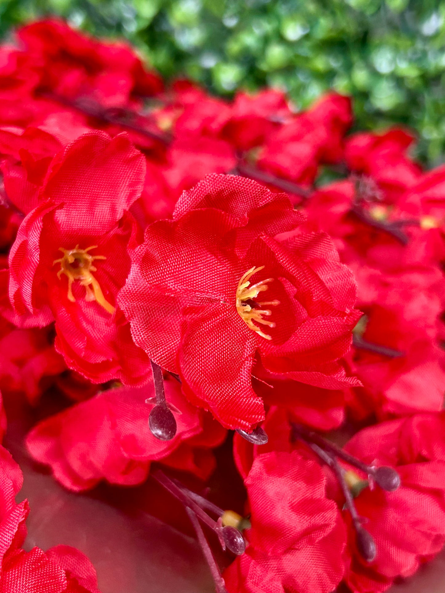 18 Inch Red Cherry Blossom Bush