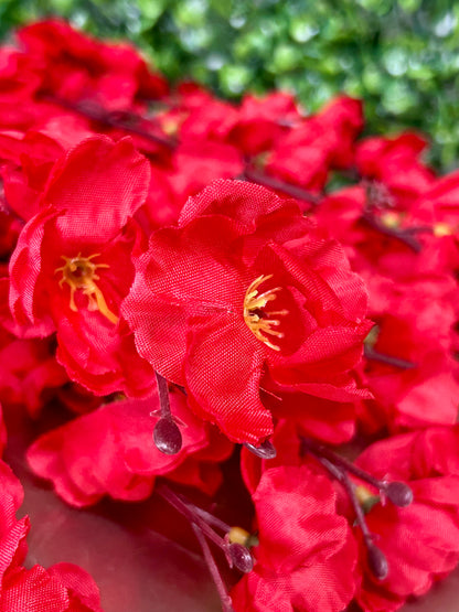 18 Inch Red Cherry Blossom Bush
