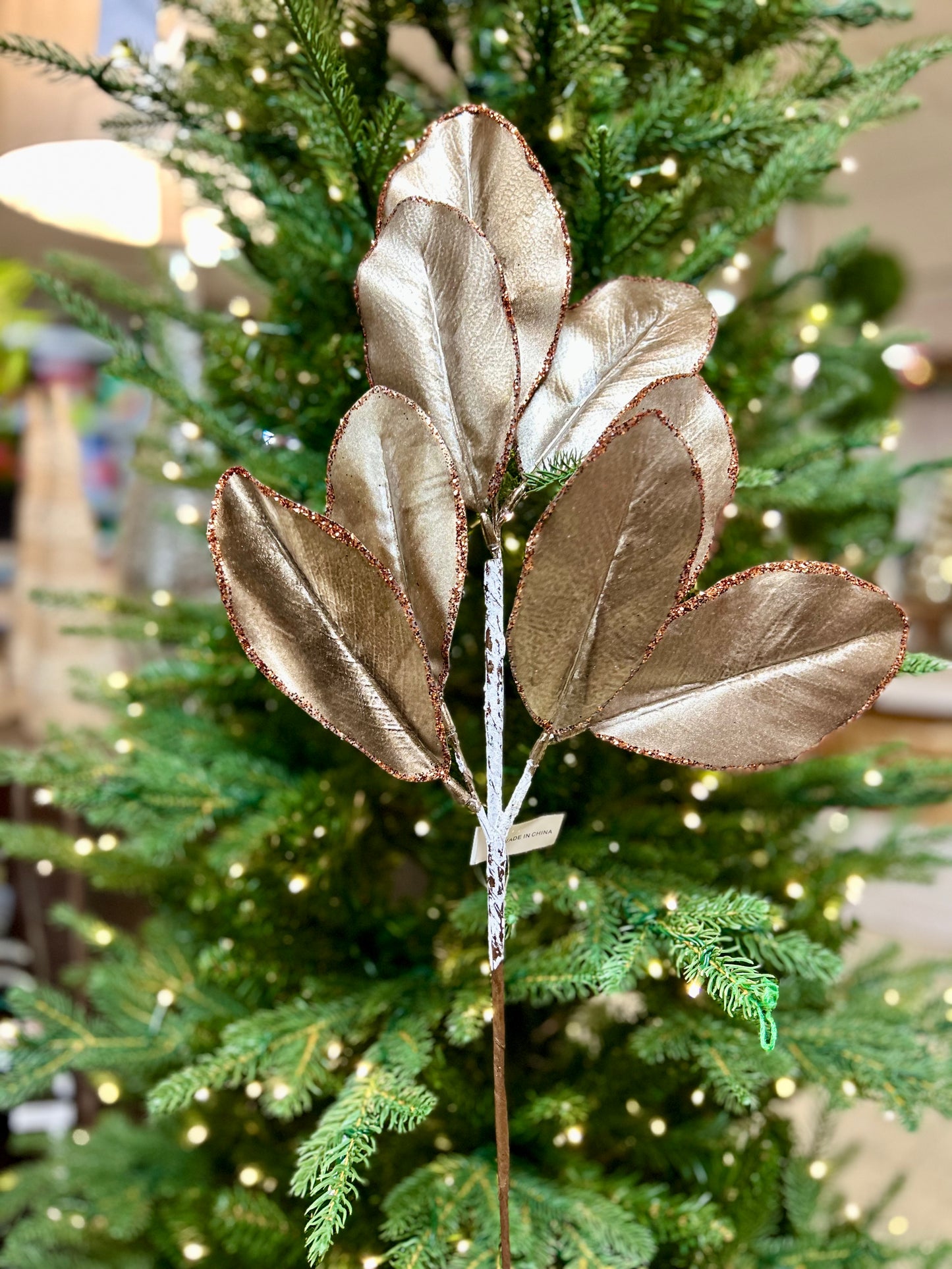 24 Inch Brown Magnolia Leaf Spray