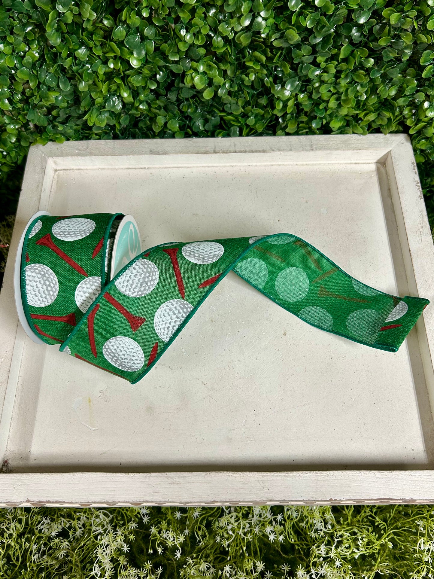 2.5 Inch By 10 Yard Emerald Golf Balls On Royal Ribbon