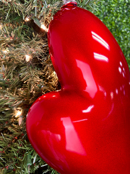 18 Inch Red Modern Heart Finial