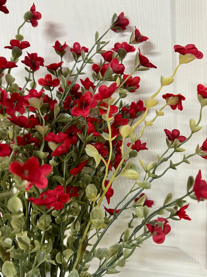 19.5 Inch Red Wax Flower Bush