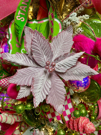 12.5 Inch Lavender Velvet Poinsettia