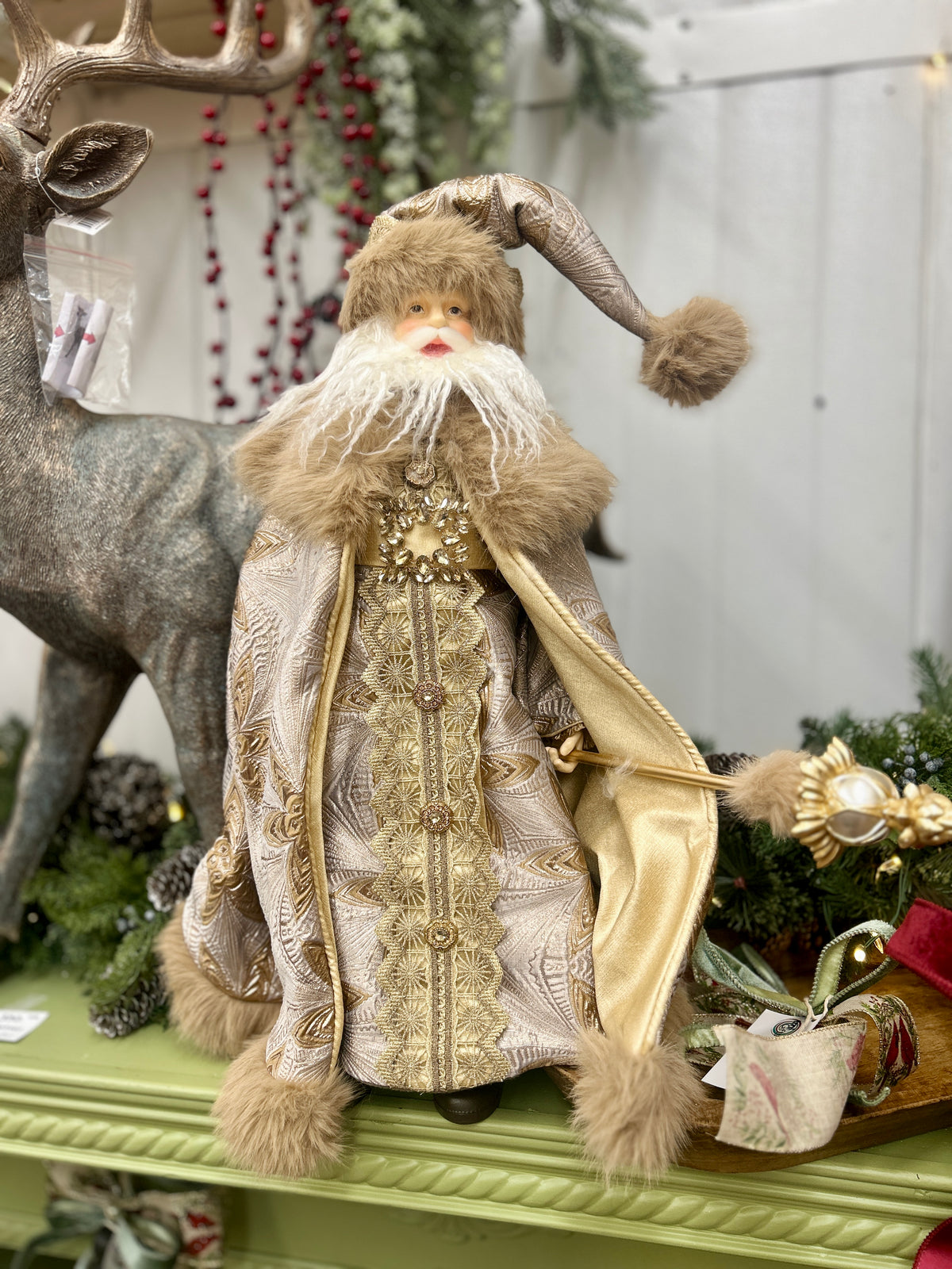 30 Inch Versailles Fabric Santa