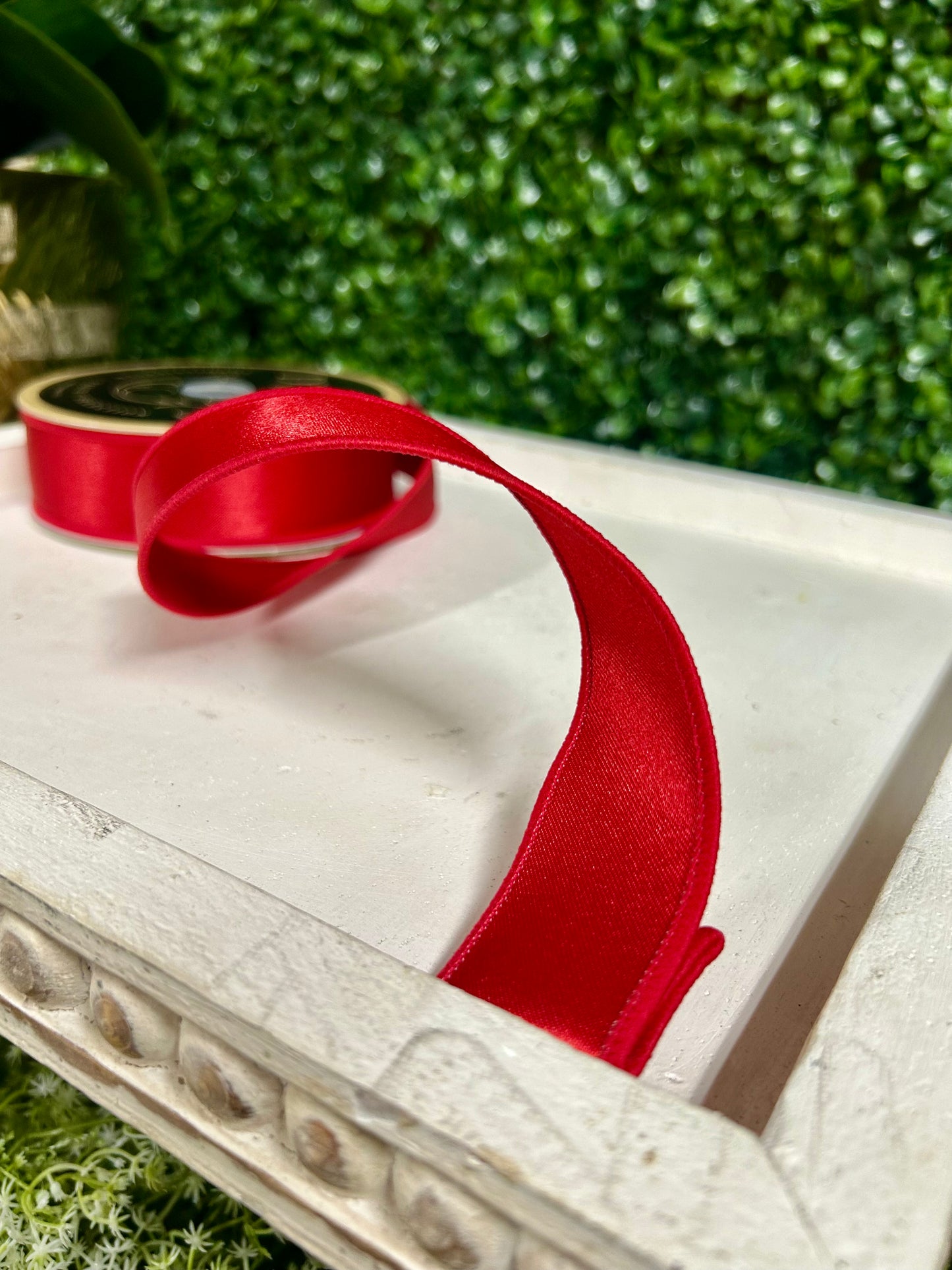 1.5 Inch By 10 Yard Red Satin Fused Ribbon