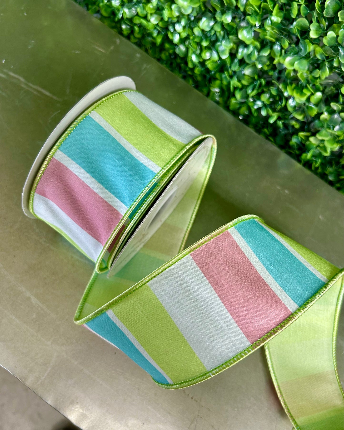 David Christopher 2.5 Inch By 10 Yard Spring Block Pattern Ribbon