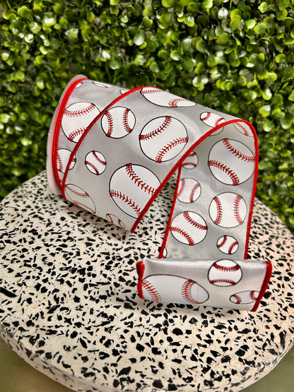 2.5 Inch By 10 Yard Baseball Ribbon