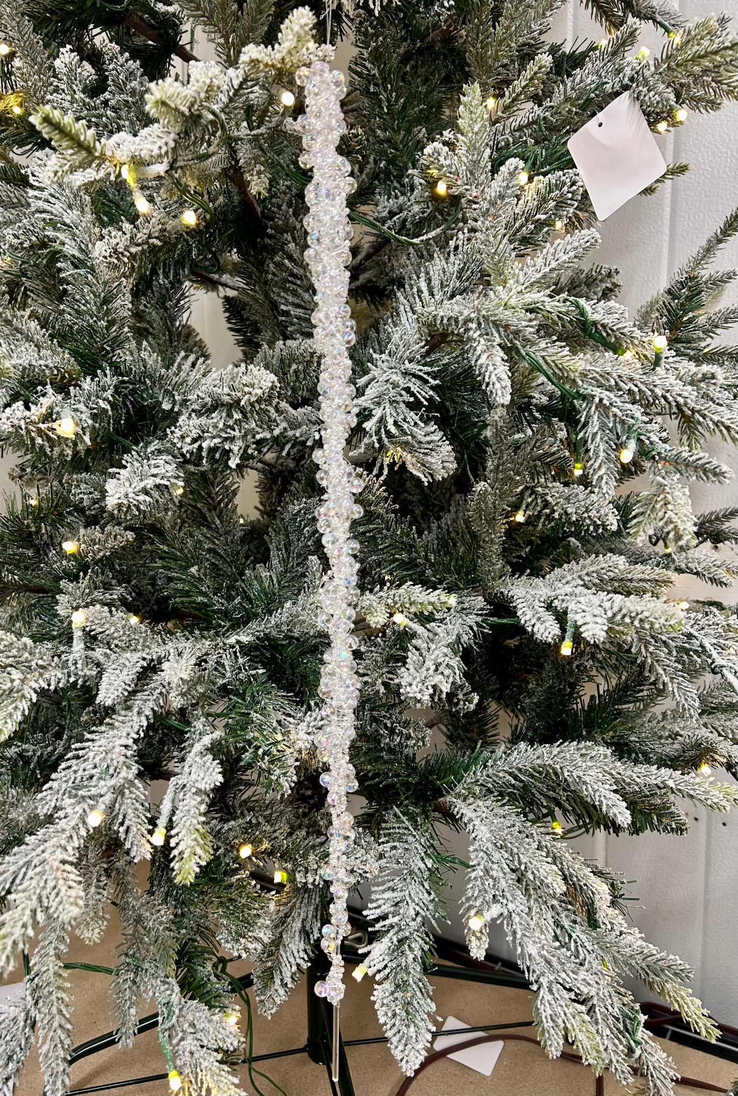 20 Inch Beaded Iridescent Icicle Ornament