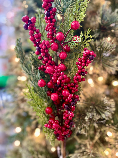 32 Inch Red Berry And Holly Spray