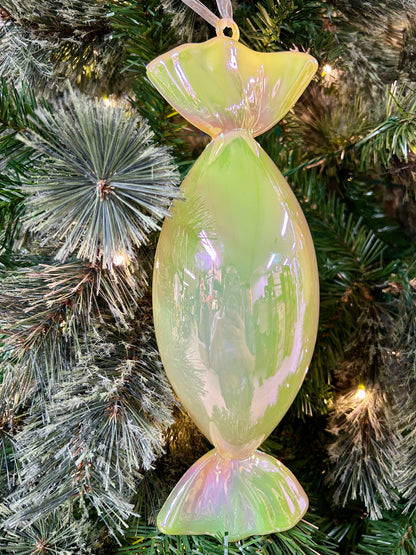 12 Inch Yellow Iridescent Candy Ornament Two Styles