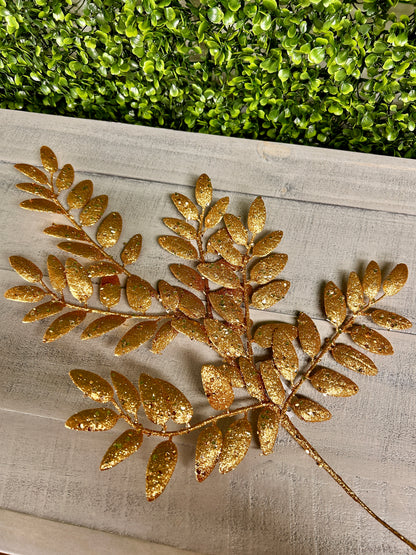 21 Inch Gold Glitter Honey Locust Spray