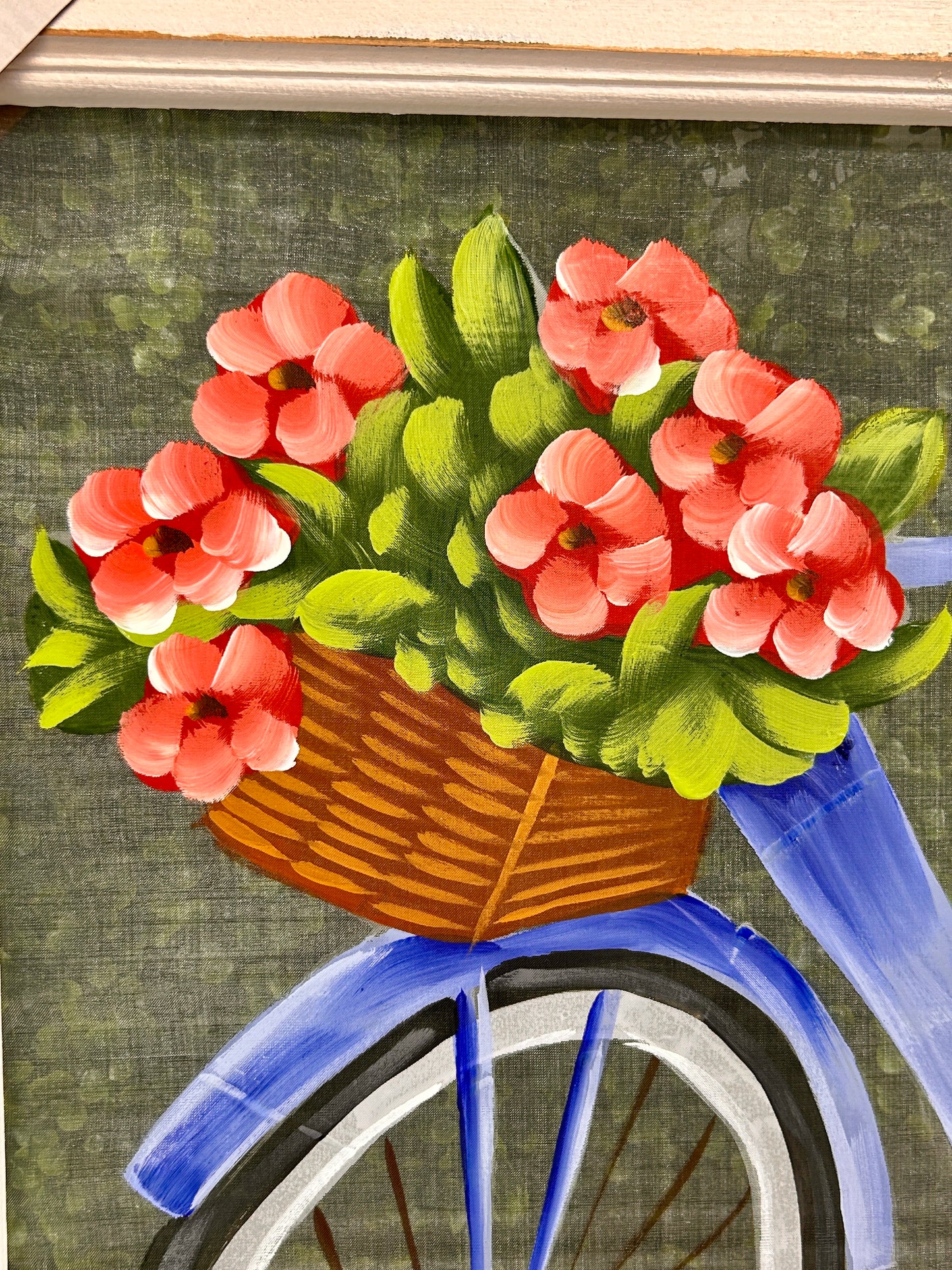 23.5 X 23.5 Inch Painted Summer Bike Framed Screen