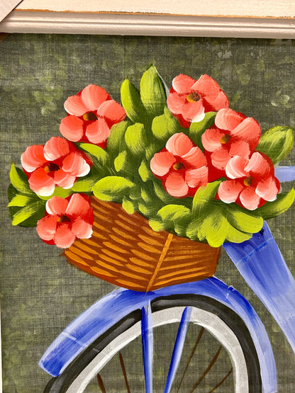 23.5 X 23.5 Inch Painted Summer Bike Framed Screen