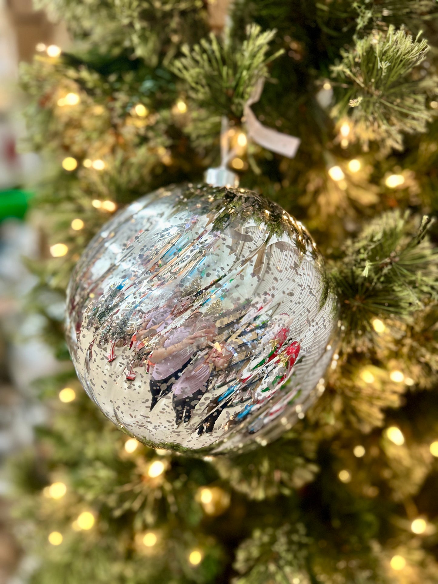 8 Inch Ball Ornament Silver