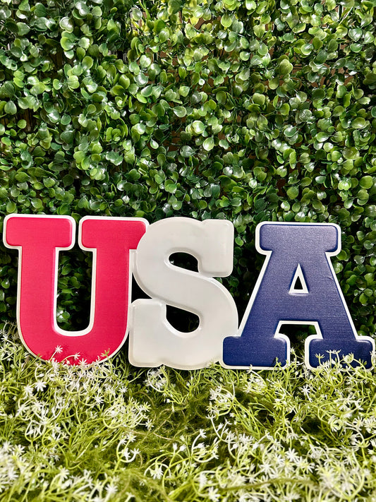 14 Inch Metal USA Sign