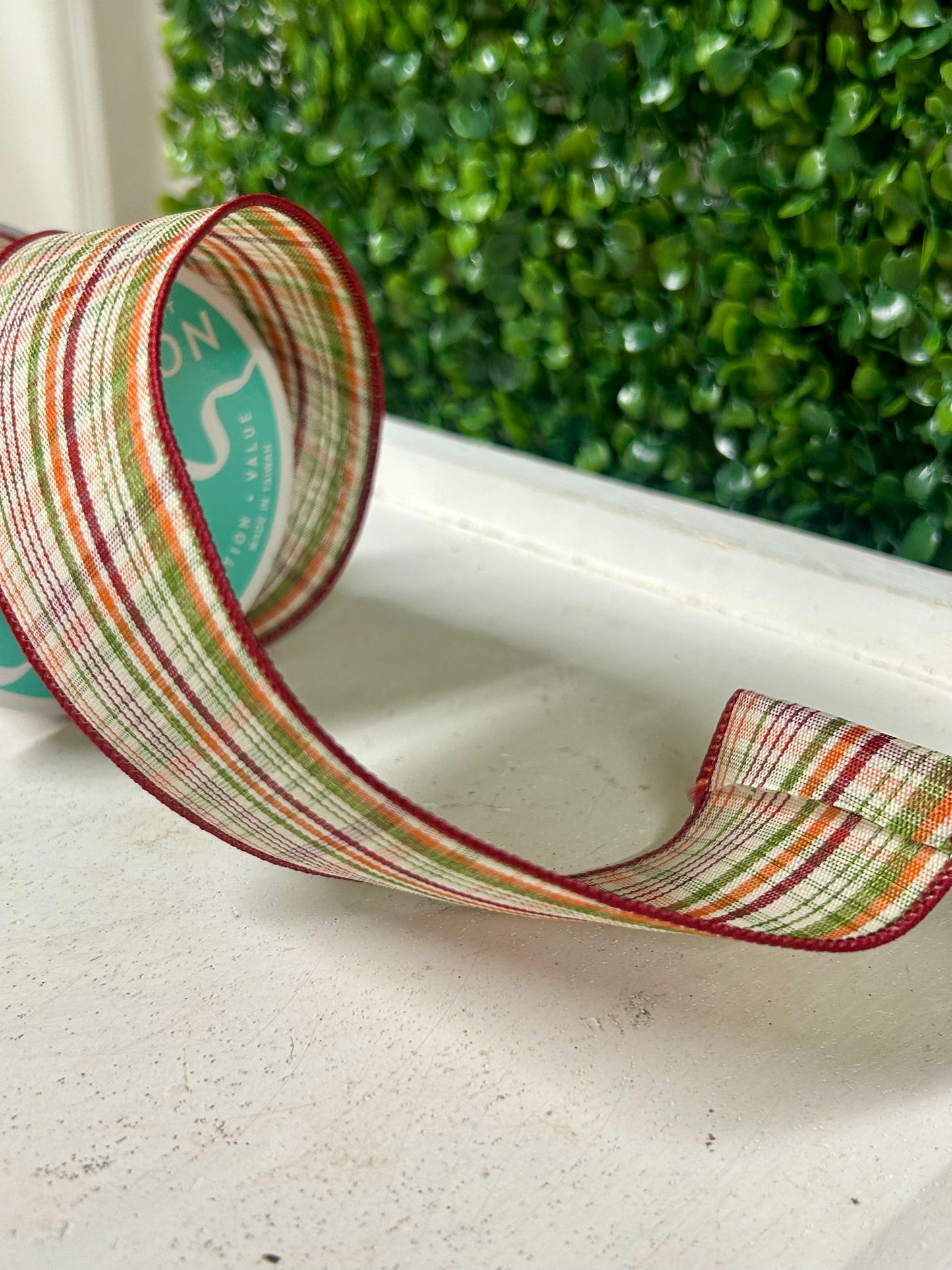 2.5 Inch Tightly Woven Plaid On Royal Ribbon