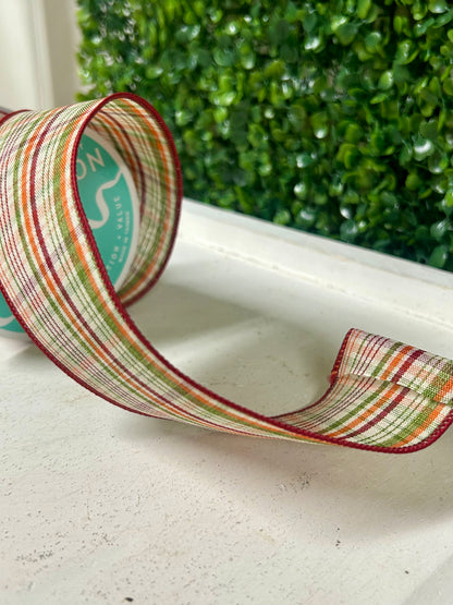 2.5 Inch Tightly Woven Plaid On Royal Ribbon