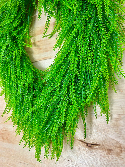 26 Inch Green Bead Grass Oval Wreath