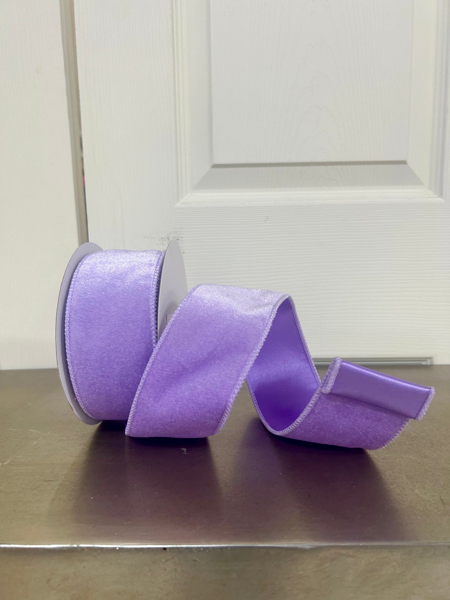 2.5 Inch By 10 Yard Lavender Deluxe Velvet With Satin Backing Ribbon