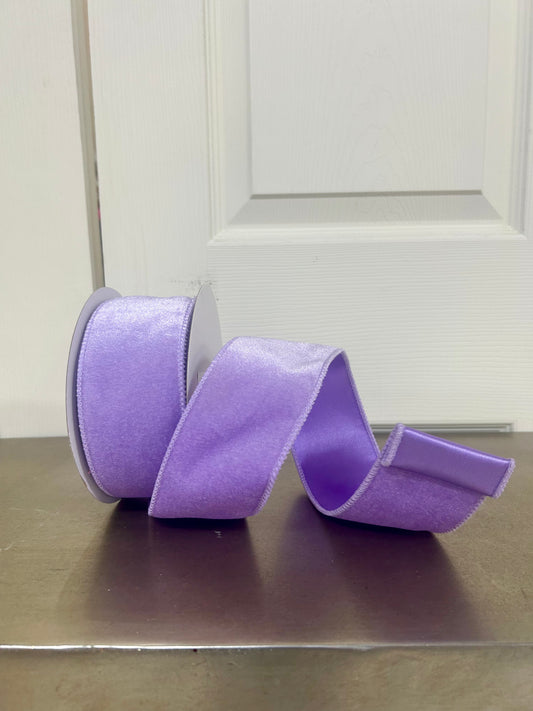 2.5 Inch By 10 Yard Lavender Deluxe Velvet With Satin Backing Ribbon
