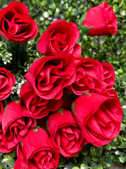 18 Inch Red Rose Bud Bush