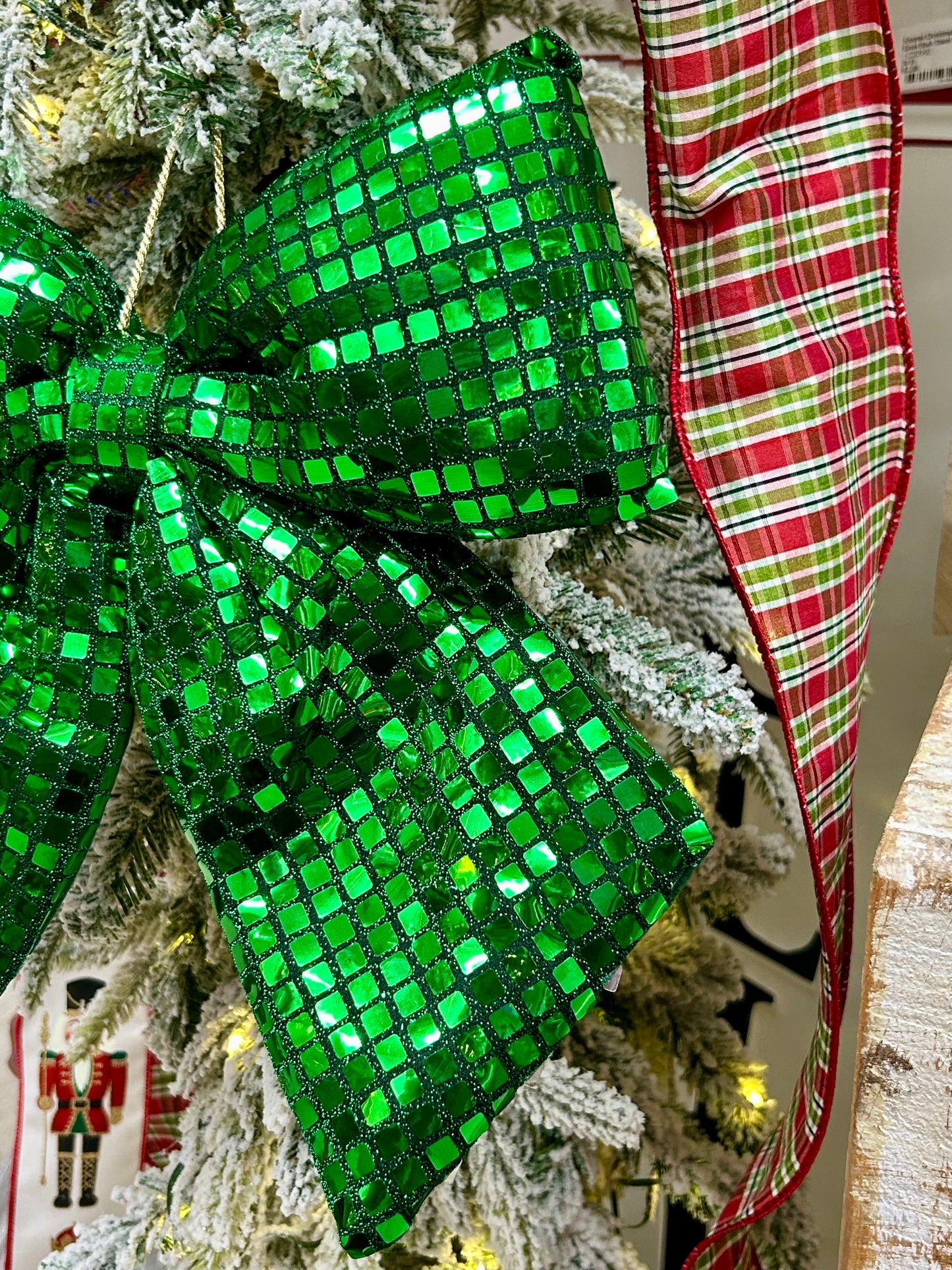 12 Inch Dark Green Bow Ornament