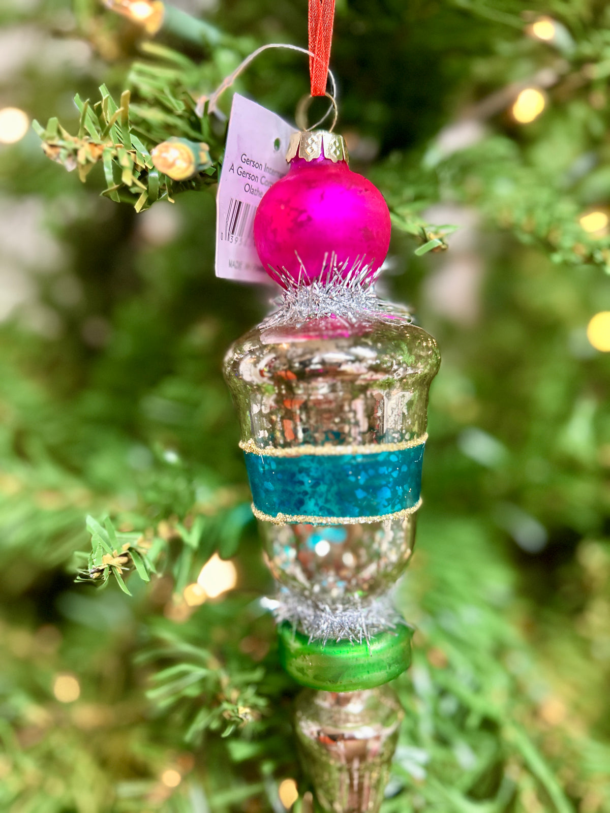 7 Inch Glass Finial Ornament Four Styles