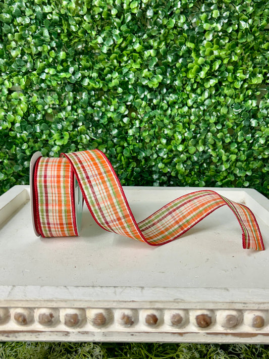 1.5 Inch By 10 Yard Tightly Woven Plaid On Royal Ribbon