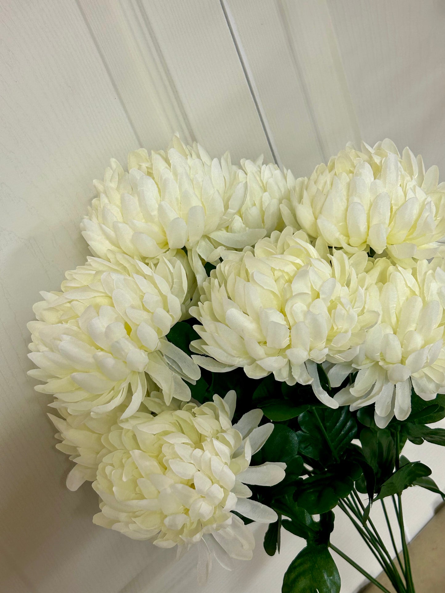 12 Inch Cream Ball Mum Bush