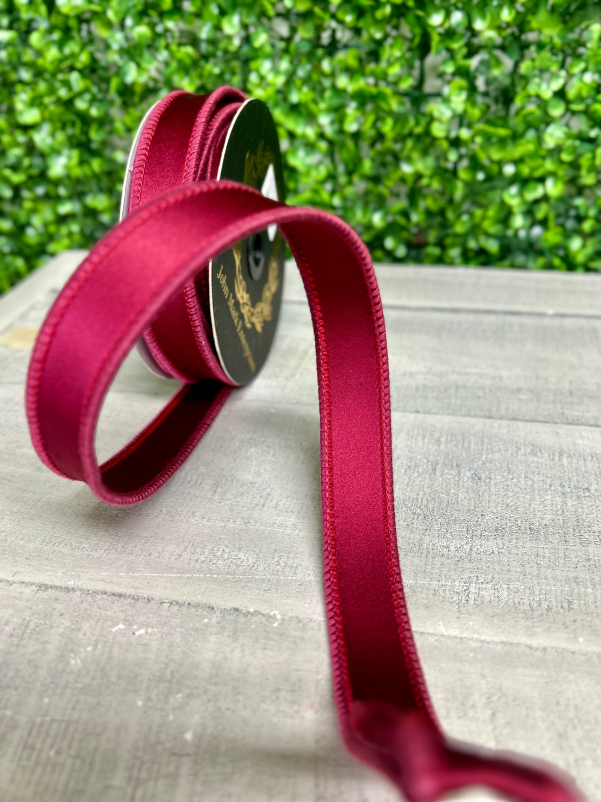 John Mark 1 Inch By 10 Yard Burgundy Satin Double Fused Ribbon