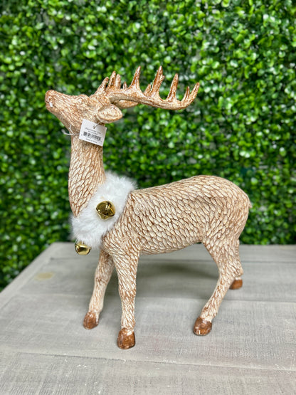 12.5 Inch Ceramic Brown Standing Deer