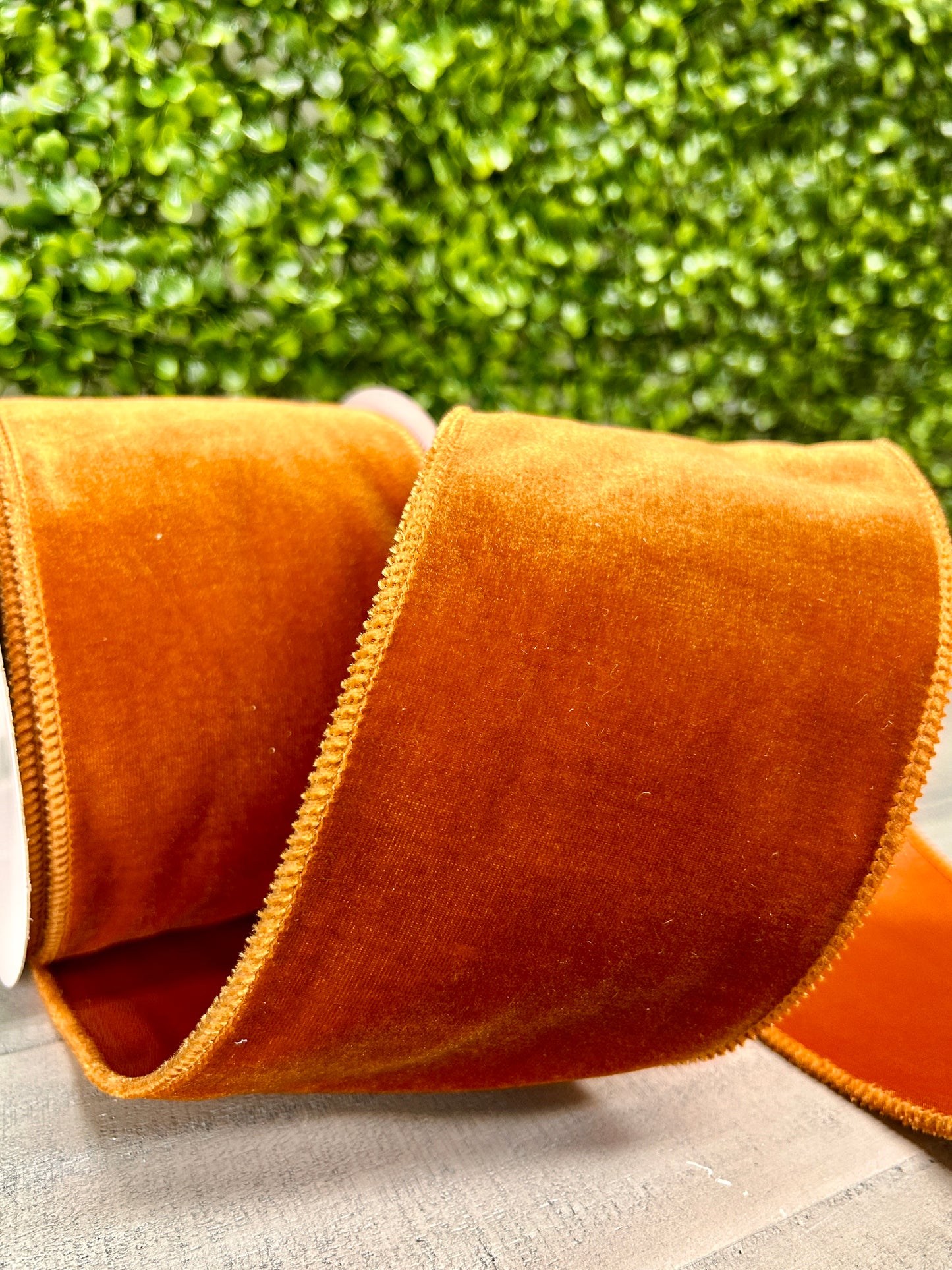 4 Inch By 10 Yard Burnt Sienna Deluxe Velvet With Satin Backing Ribbon