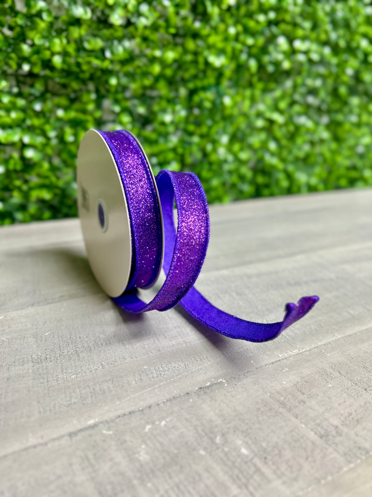 5/8 Inch By 10 Yard Purple Shimmer Glitter Ribbon