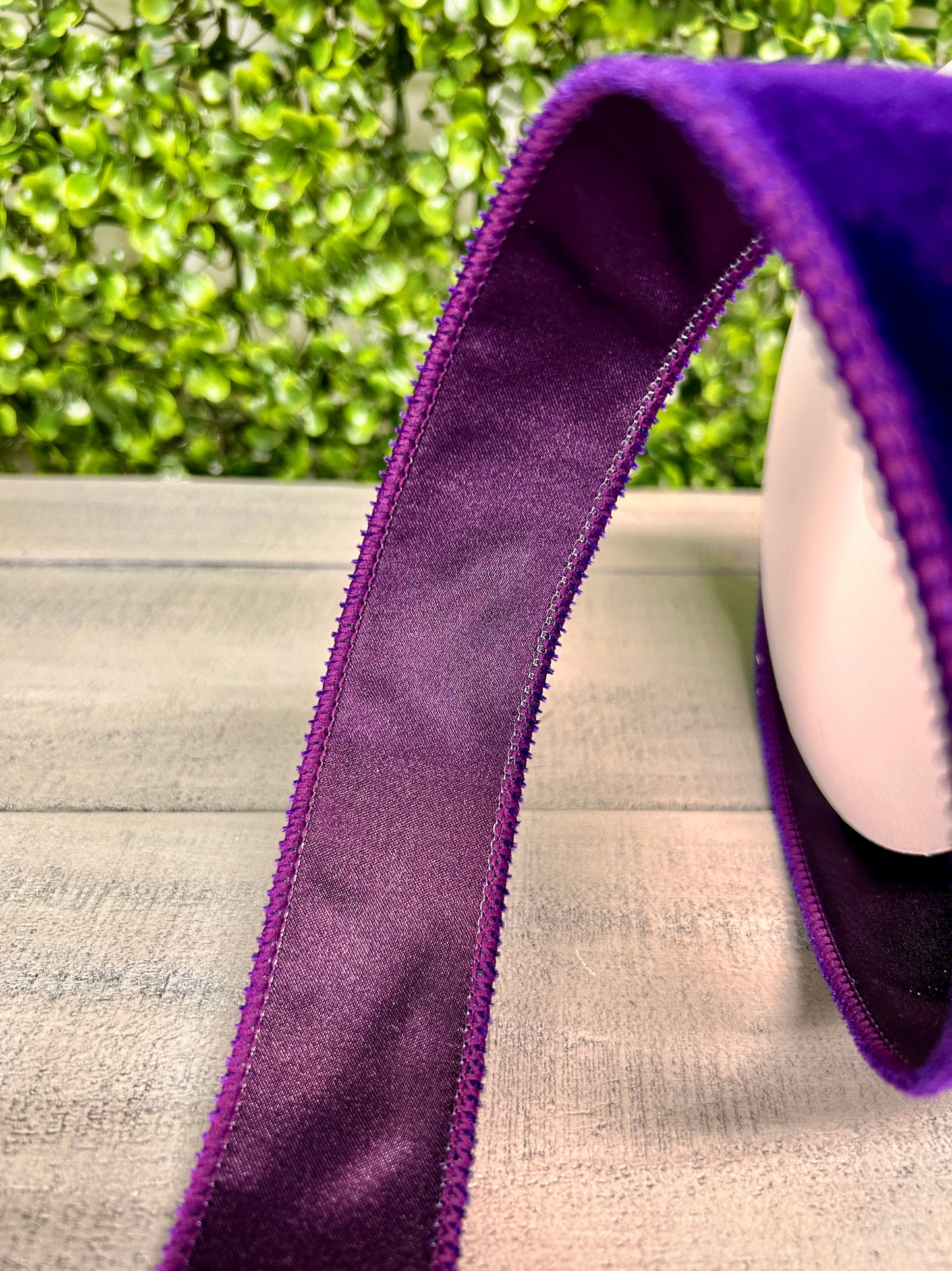 1.5 Inch By 10 Yard Purple Deluxe Velvet With Satin Backing Ribbon