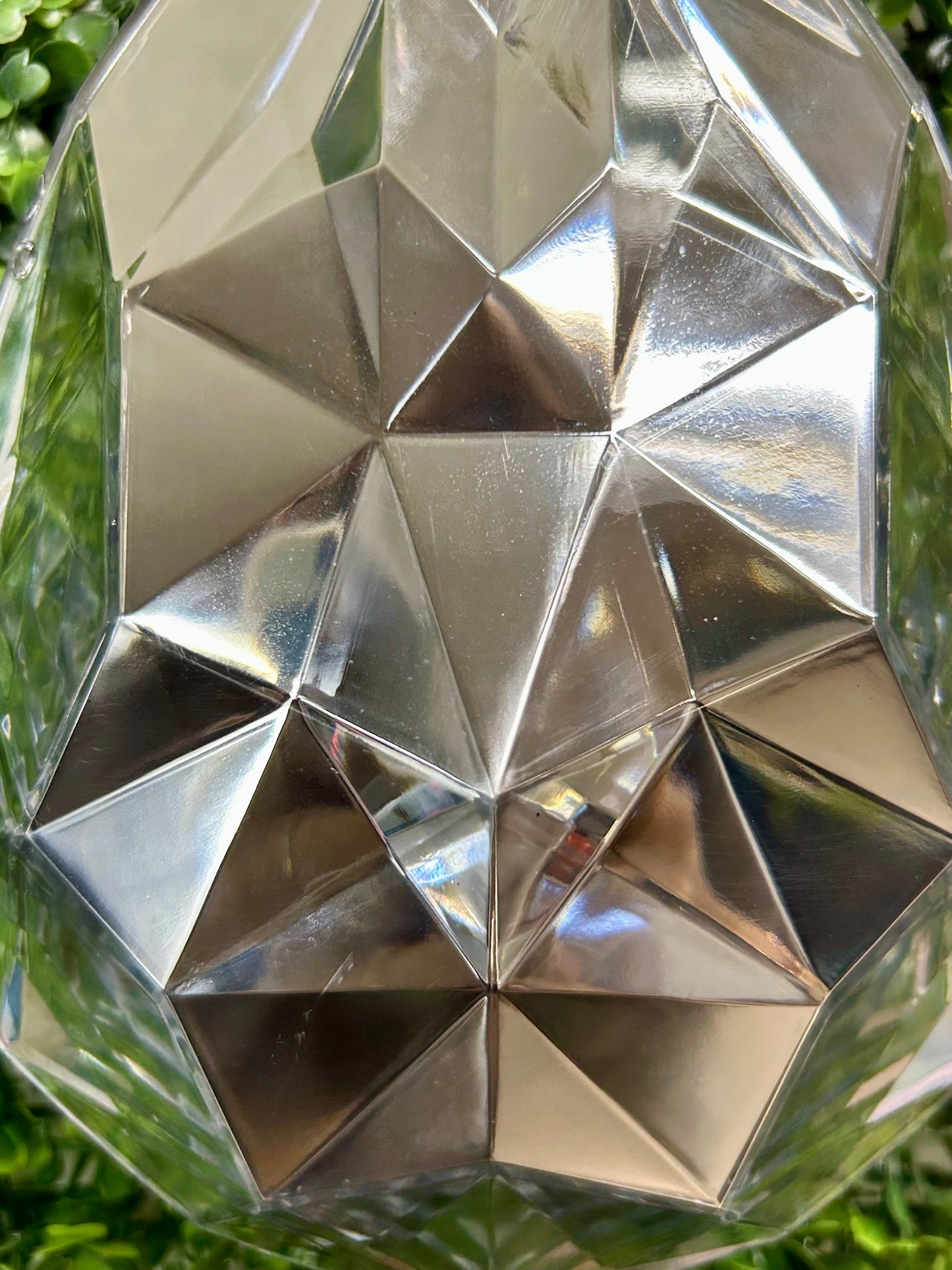 9 Inch Silver Acrylic Rain Drop Diamond Ornament