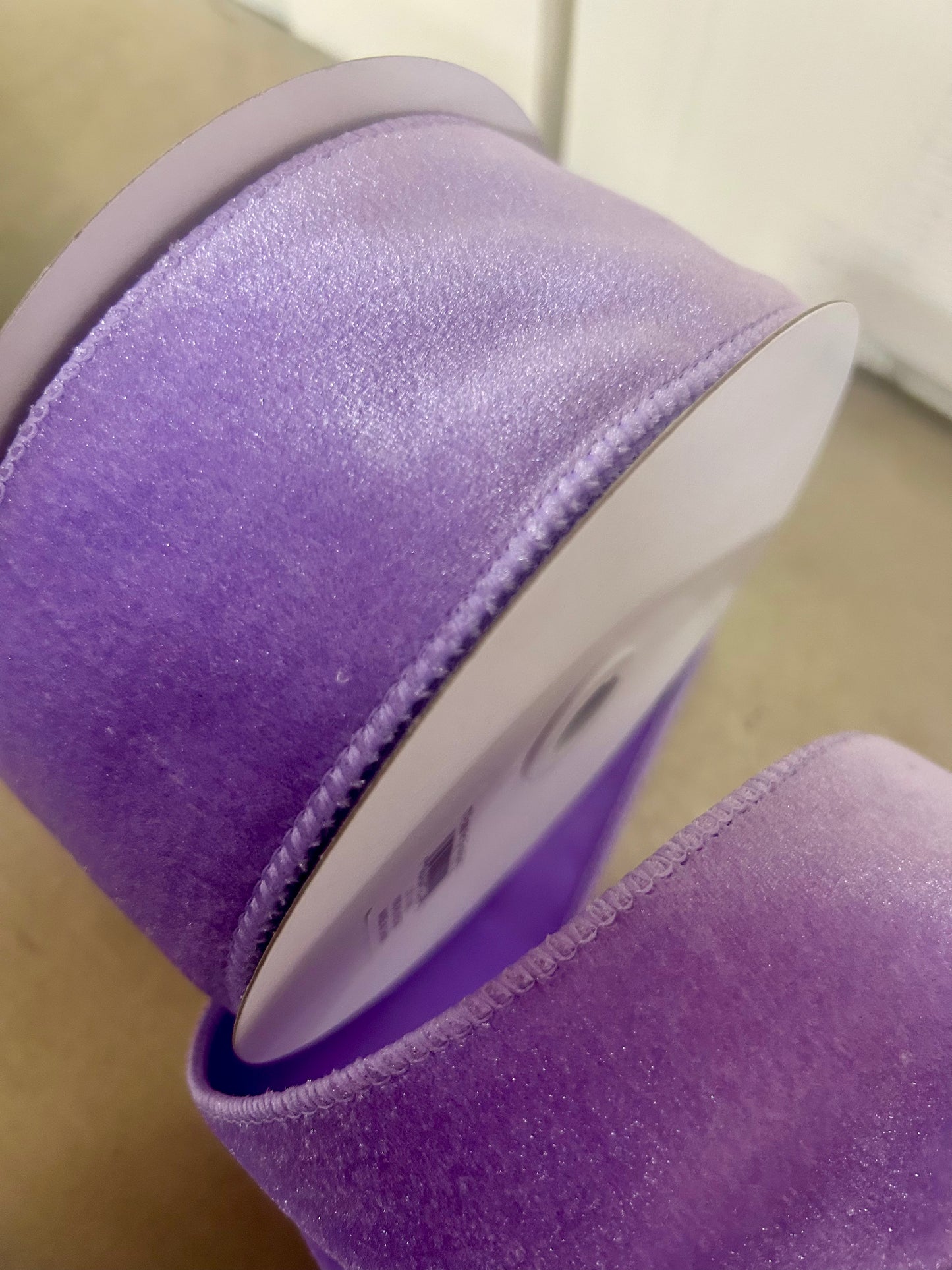 2.5 Inch By 10 Yard Lavender Deluxe Velvet With Satin Backing Ribbon