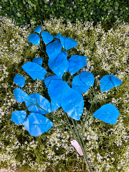 28 Inch Sky Blue Rose Leaf Spray
