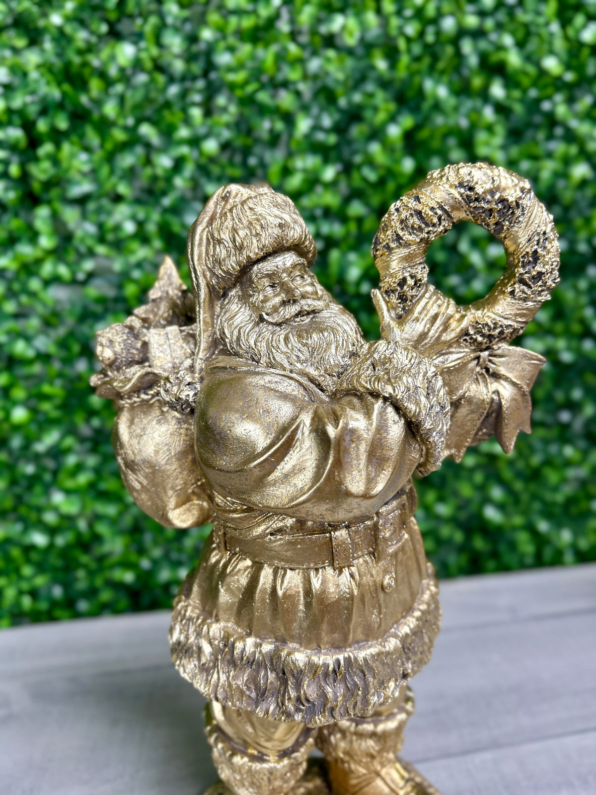 11.5 Inch-12 Inch Antique Gold Resin Santas Three Styles