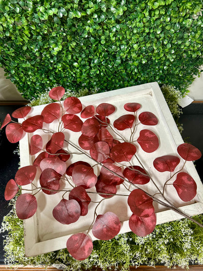 27 Inch Burgundy Apple Leaf Spray