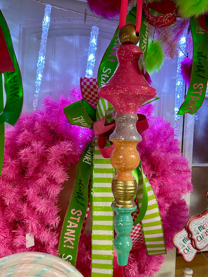 17 Inch Metal Holiday Candy Finial Ornament Two Styles