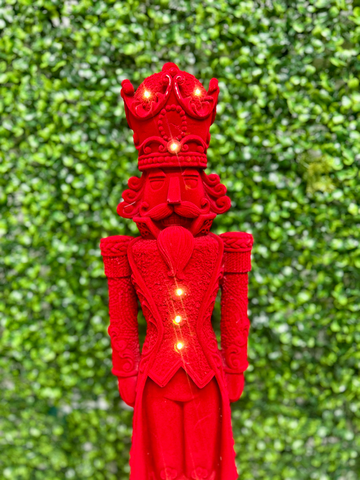 24 Inch Red Light Up Flocked Standing Nutcracker