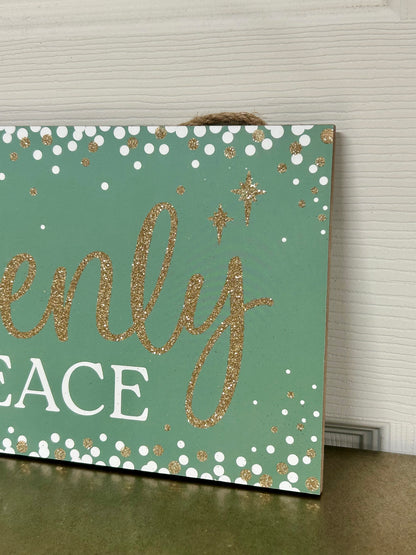 12.5 Inch Glitter Sleep In Peace Wood Sign