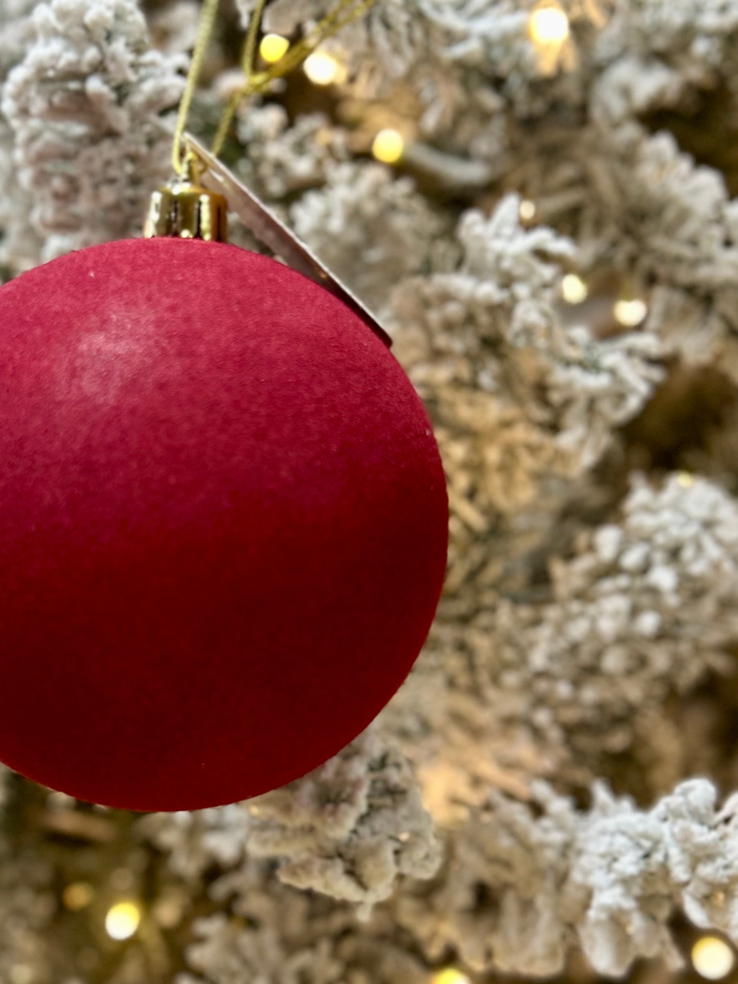 4 Inch Burgundy Smooth Flocked Ball Ornament
