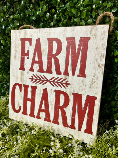 10 Inch Farm Charm Wood Sign Two Styles