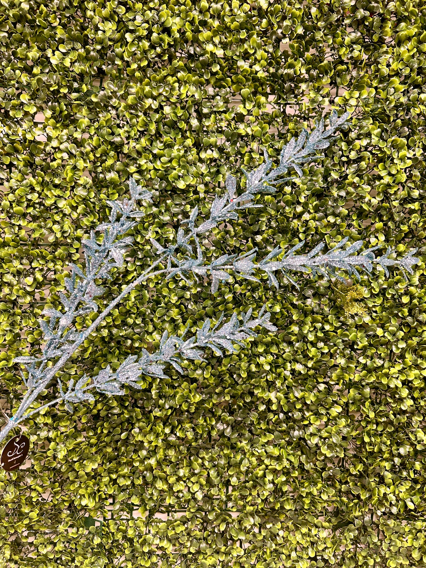 28.5 Inch Light Blue Glittered Rosemary Spray