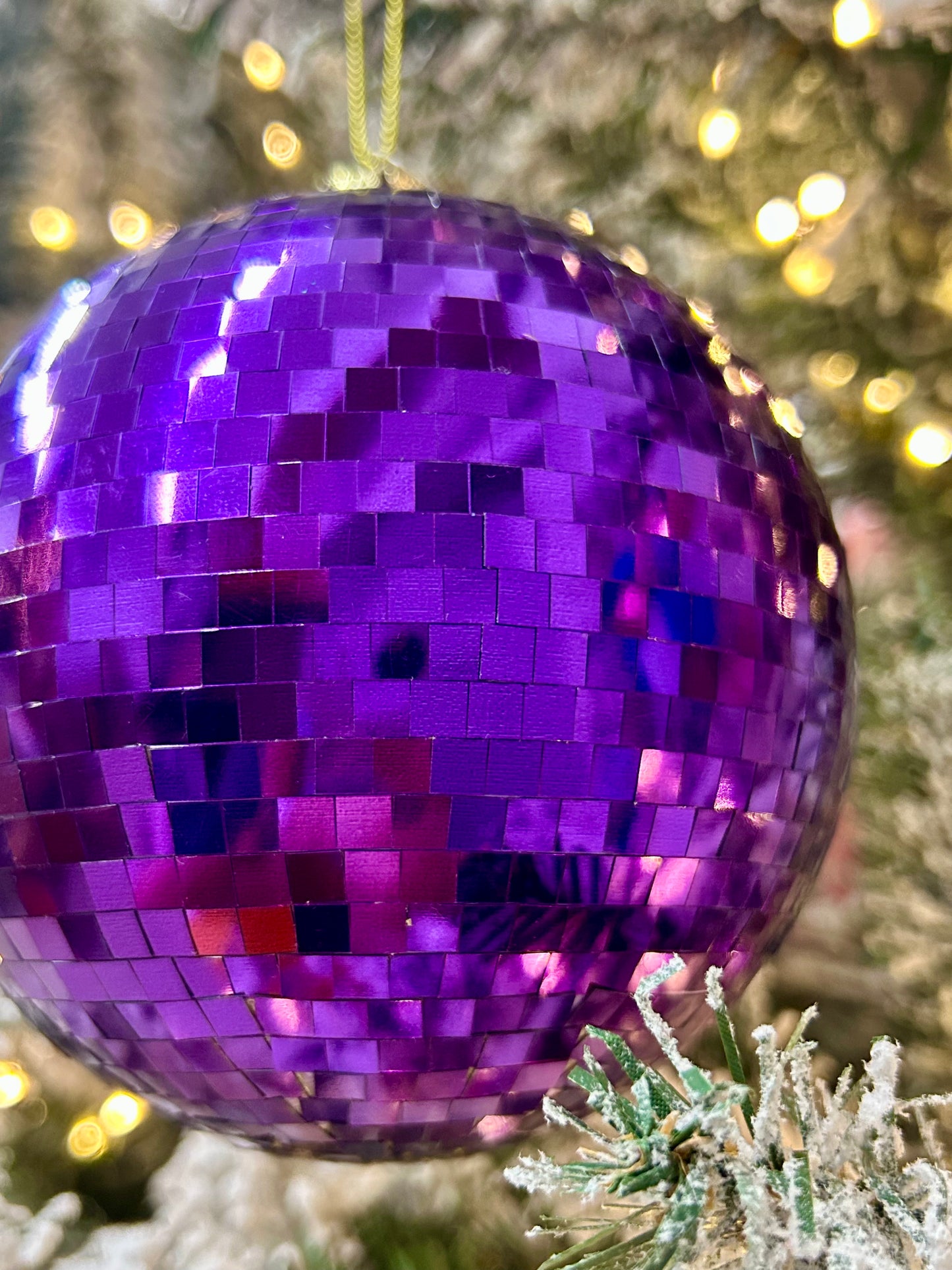 5 Inch Purple Mirror Ball Ornament