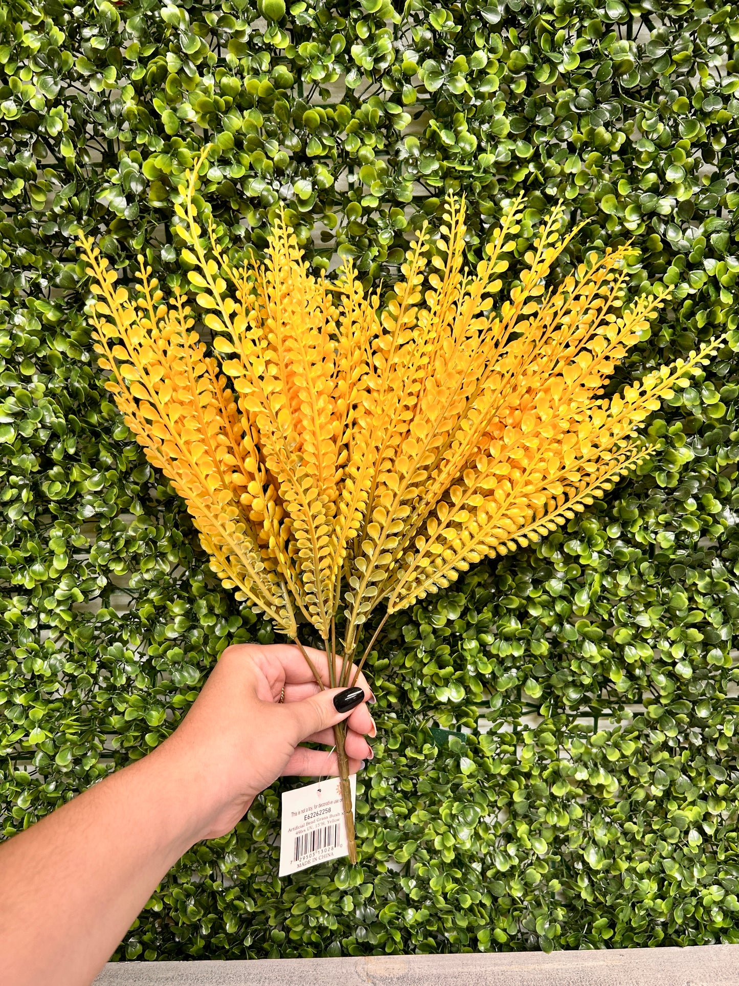 15 Inch Yellow Bead Grass Bush