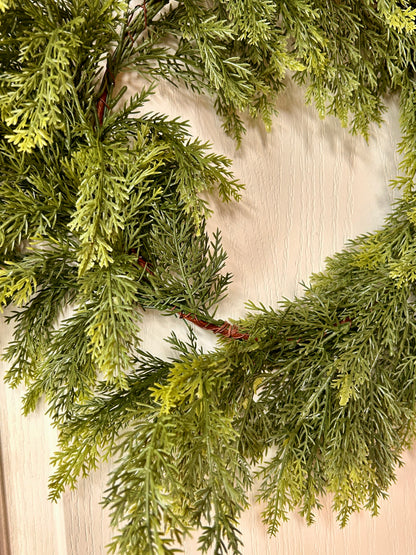 20 Inch Wispy Fresh Touch Cedar Wreath