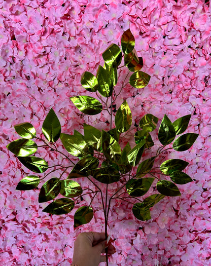 23 Inch Lime Green Metallic Ficus Spray